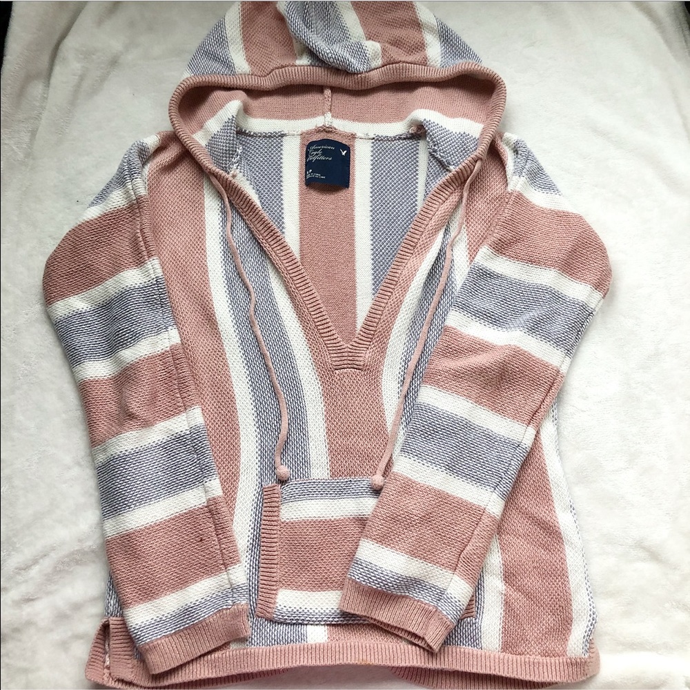 Faded Pink & Cream Hoodie Sweater